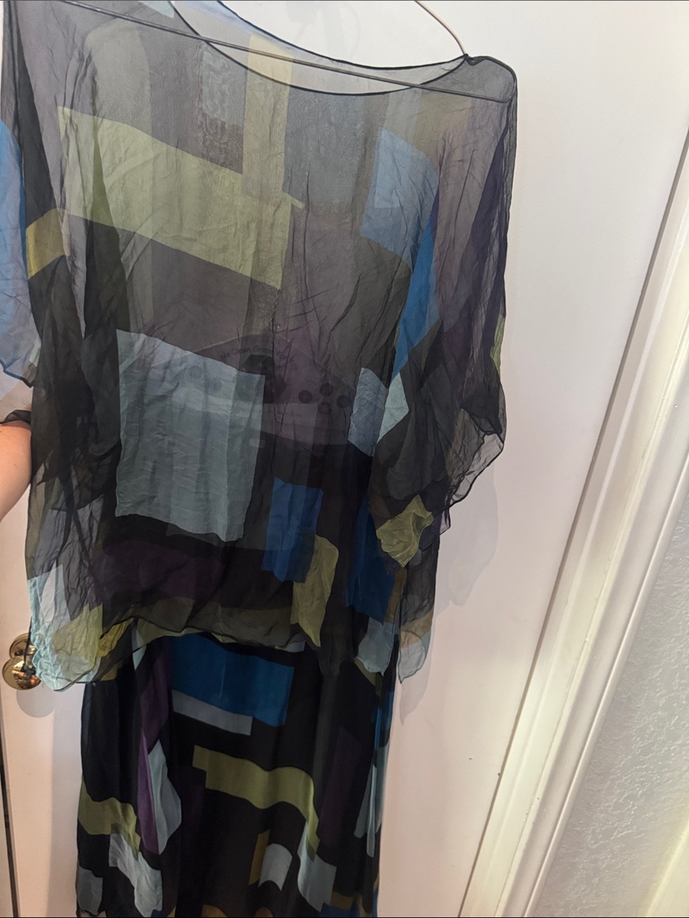 Dana Buchman Purple & Black Silk Blouse, skirt, and scarf
